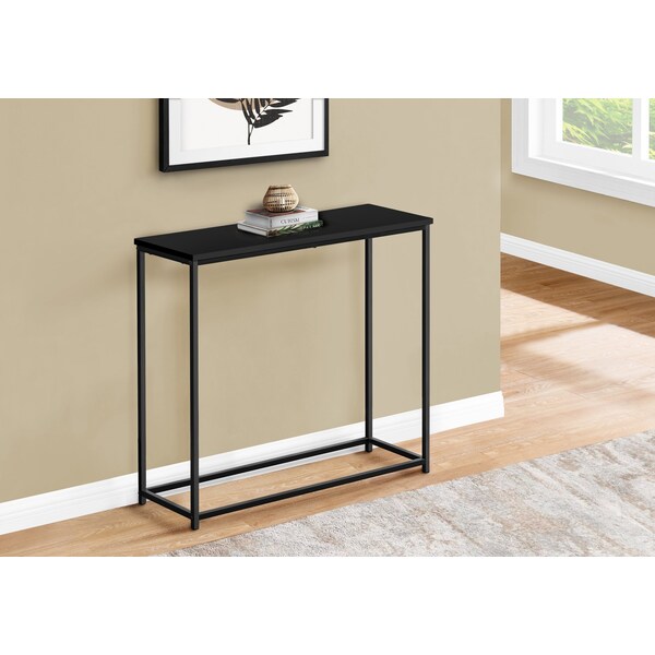 Monarch Specialties Accent Table, Console, Entryway, Narrow, Sofa, Living Room, Bedroom, Black Laminate, Black Metal - I 2250