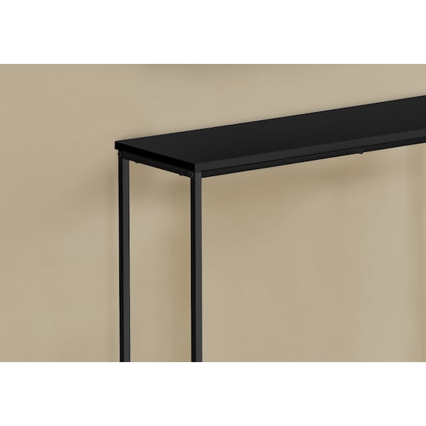 Monarch Specialties Accent Table, Console, Entryway, Narrow, Sofa, Living Room, Bedroom, Black Laminate, Black Metal - I 2250