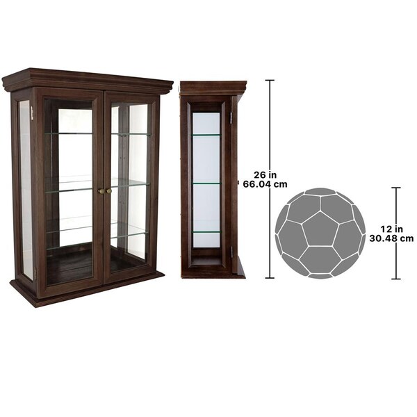 Design Toscano Country Tuscan Hardwood Wall Curio Cabinet: Walnut Finish - BN2430