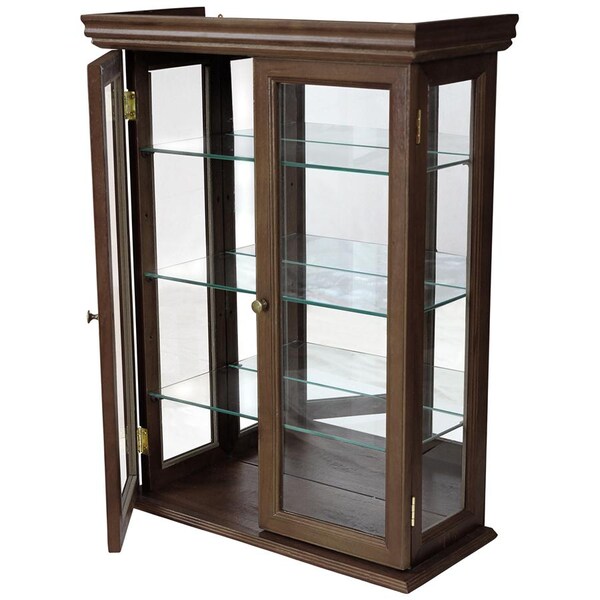 Design Toscano Country Tuscan Hardwood Wall Curio Cabinet: Walnut Finish - BN2430