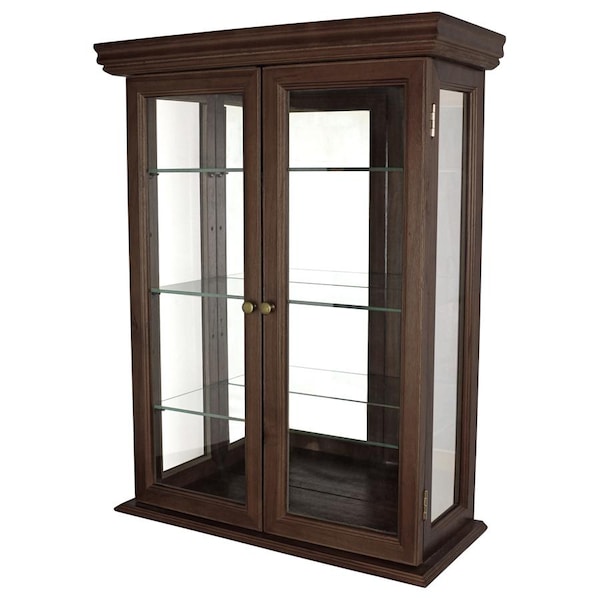 Design Toscano Country Tuscan Hardwood Wall Curio Cabinet: Walnut Finish - BN2430