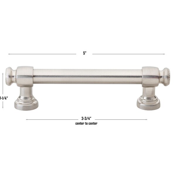 Gliderite Hardware 3-3/4 in. Center to Center Satin Nickel Classic Euro Bar Pull - 4361-96-SN - 4361-96-SN-1
