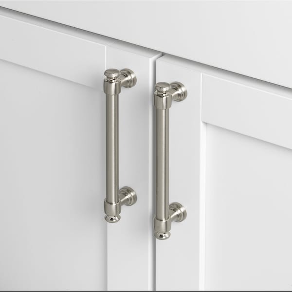 Gliderite Hardware 5-1/16 in. Center to Center Satin Nickel Classic Euro Bar Pull - 4361-128-SN - 4361-128-SN-1