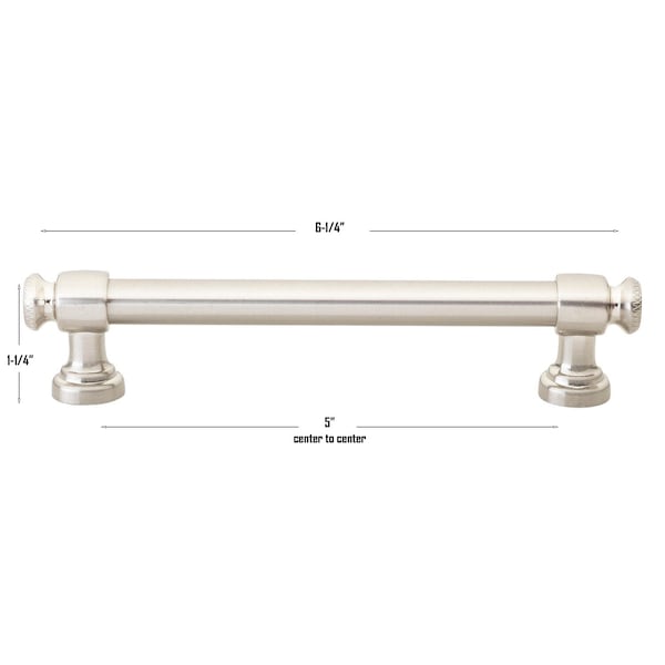 Gliderite Hardware 5-1/16 in. Center to Center Satin Nickel Classic Euro Bar Pull - 4361-128-SN - 4361-128-SN-1