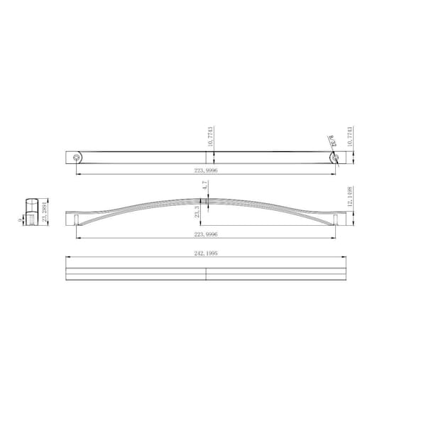 Richelieu 8 13/16-inch (224 mm) Center to Center Matte Black Contemporary Cabinet Pull - BP8232224900