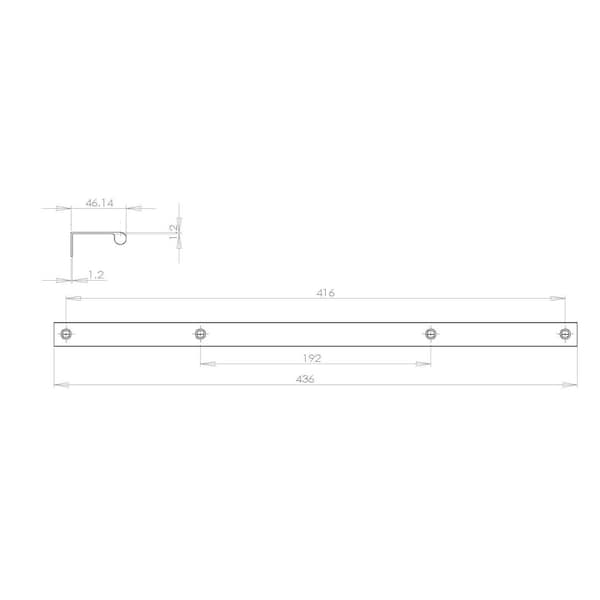Richelieu 16 3/8-inch (416 mm) Center to Center Champagne Bronze Contemporary Edge Pull - BP9696416CHBRZ