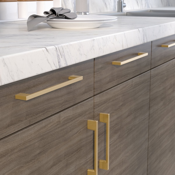 Richelieu 7 9/16 in (192 mm) Center-to-Center Champagne Bronze Contemporary Cabinet Pull - BP8160192CHBRZ