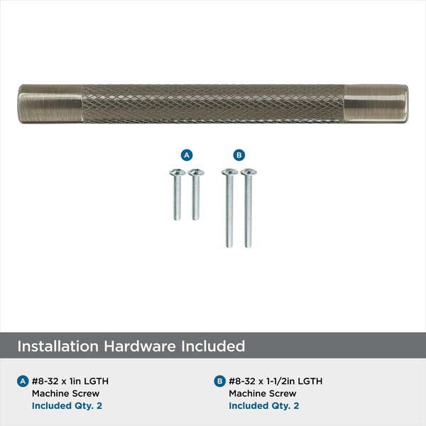 Amerock Bronx 5-1/16 in 128 mm Center-to-Center Gunmetal Cabinet Pull - BP36558GM