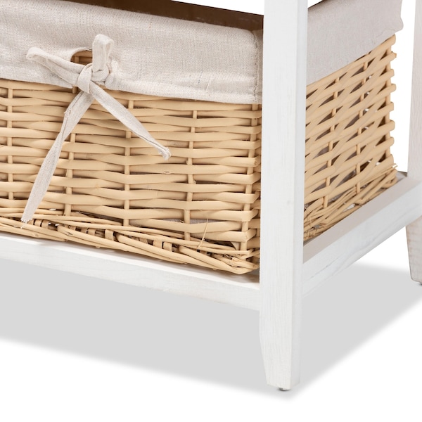 Baxton Studio Adonis Mid-Century Transitional Multi-Colored Wood 3-Drawer Storage Unit with Basket - 198-12274-ZORO