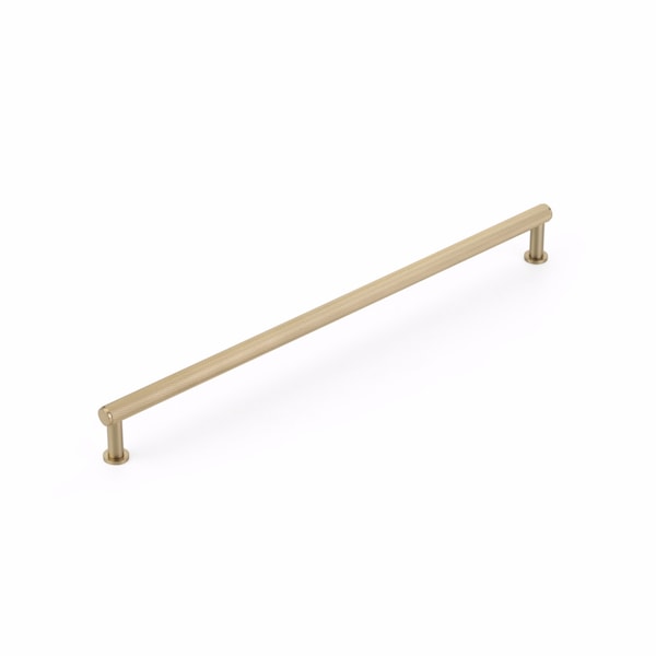 Schaub 12in Center to Center Pub House Knurled Cabinet Pull Signature Satin Brass Finish - 5012-SSB