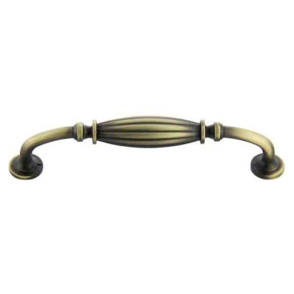 Crown 5-3/4" Deco Cabinet Pull with 5" Center to Center Antique Satin Brass Finish - CHP86718ABSB