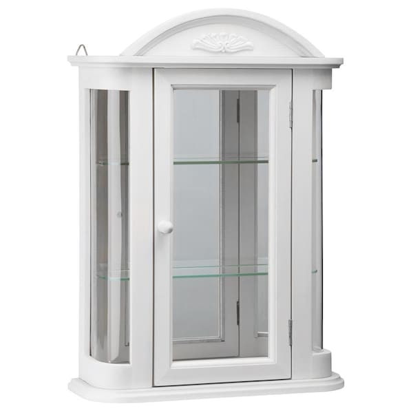 Design Toscano Rosedale Hardwood Wall Curio Cabinet: Lily White Finish - BN15221