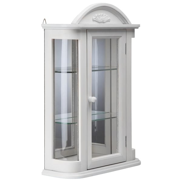 Design Toscano Rosedale Hardwood Wall Curio Cabinet: Lily White Finish - BN15221