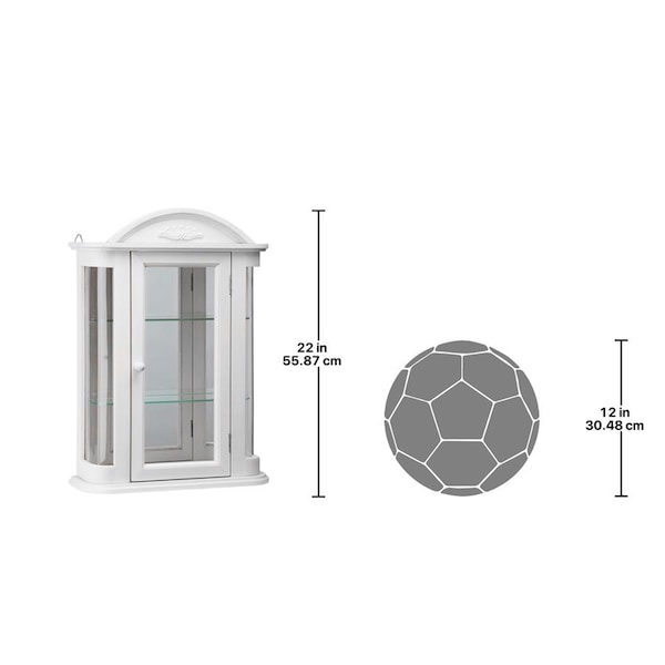 Design Toscano Rosedale Hardwood Wall Curio Cabinet: Lily White Finish - BN15221