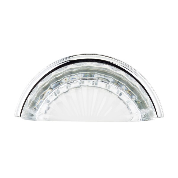 Richelieu 3 in (76.2 mm) Center-to-Center Chrome, Clear Eclectic Drawer Pull - BP1008314011