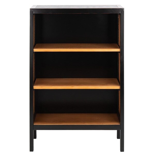 Safavieh Franz 3 Shelf Wood Back Etagere, Black & Light Natural - ETG2104A