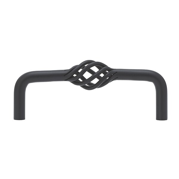 Richelieu 3-3/4 in. (96 mm) Center-to-Center Matte Black Traditional Drawer Pull - BP10696900
