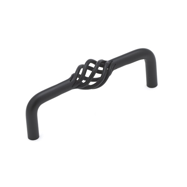 Richelieu 3-3/4 in. (96 mm) Center-to-Center Matte Black Traditional Drawer Pull - BP10696900