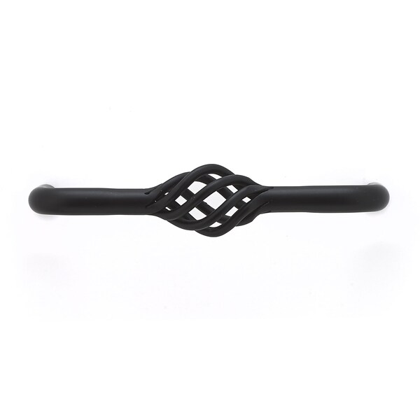 Richelieu 3-3/4 in. (96 mm) Center-to-Center Matte Black Traditional Drawer Pull - BP10696900
