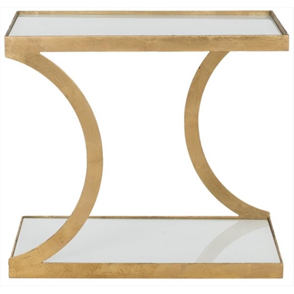 Safavieh Sullivan Accent Table Gold And White Glass Top - FOX2526B