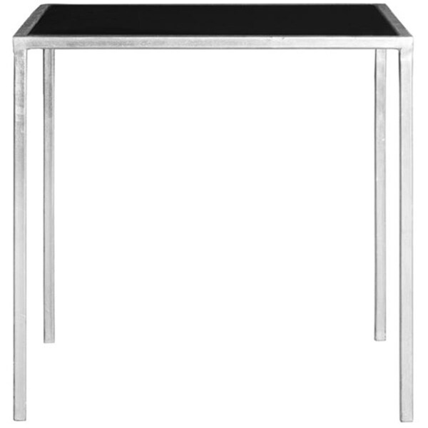 Safavieh 18.1 x 18.1 x 18.1 in. Kiley Silver Leaf Accent Table, Silver & Black - FOX2525C