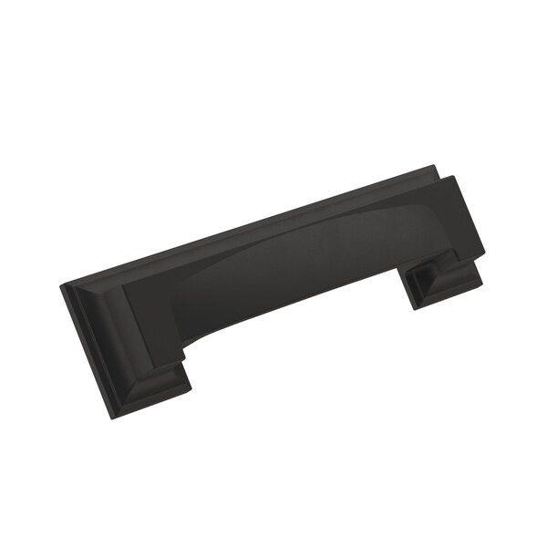 Amerock Appoint 3 in & 3-3/4 in 76mm & 96 mm Center-to-Center Matte Black Cabinet Cup Pull - BP36762FB