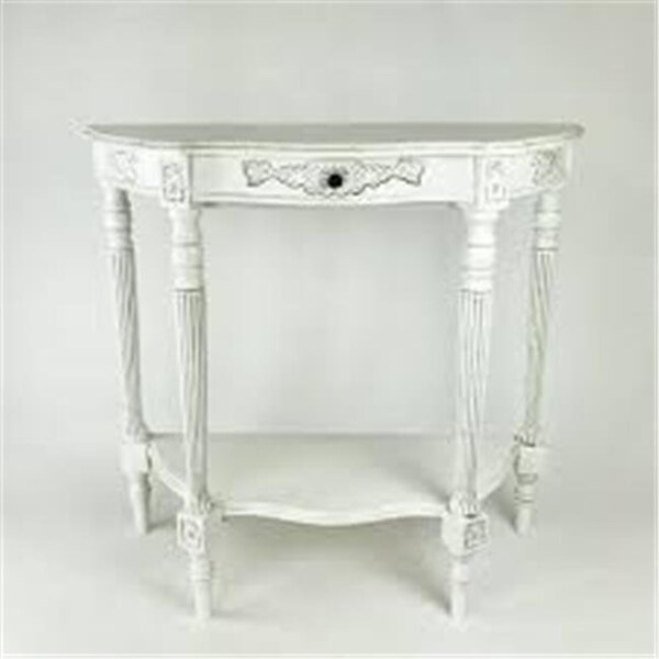 Wayborn Wayborn JC008W 32 x 34 x 14 in. Demilune Console Table - White - JC008W