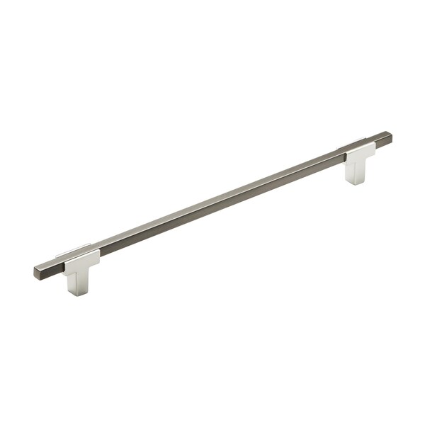 Amerock Urbanite 10-1/16 in 256 mm Center-to-Center Polished Chrome/Black Chrome Cabinet Pull - BP77825626BCR