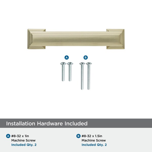 Amerock Appoint 3 in 76 mm Center-to-Center Golden Champagne Cabinet Pull - BP36764BBZ