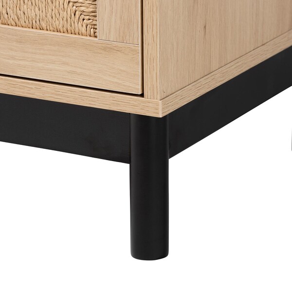 Baxton Studio Cherelle Mid-Century Modern Light Brown and Black 3-Drawer Storage Cabinet - 238-13333-ZORO