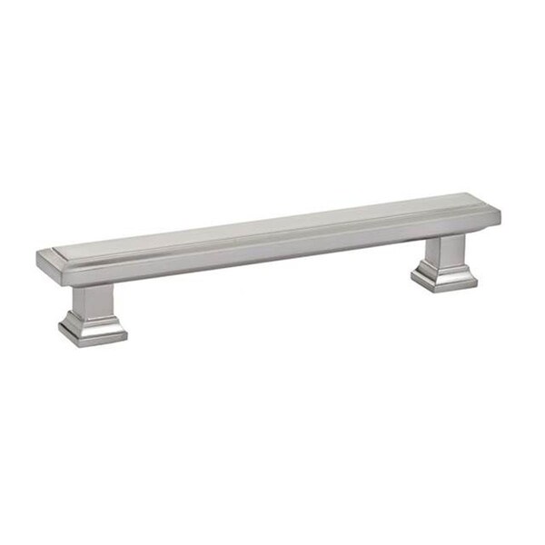 Patioplus 5 in. Center to Center Geometric Rectangular Cabinet Pull, Satin Nickel - PA2155559