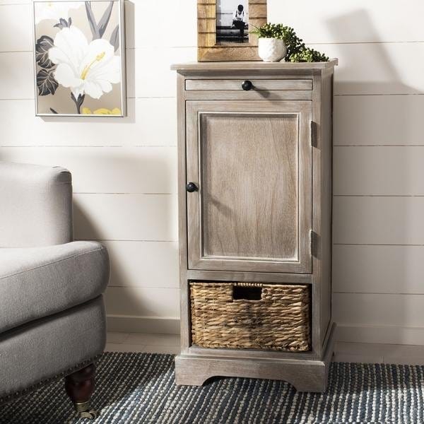 Safavieh Raven Tall Storage Unit- Vintage White - 34.3 x 13 x 15.7 in. - AMH5703F