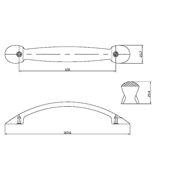 Richelieu 5-1/16 in. (128 mm) Center-to-Center Brushed Nickel Contemporary Drawer Pull - BP0525128195