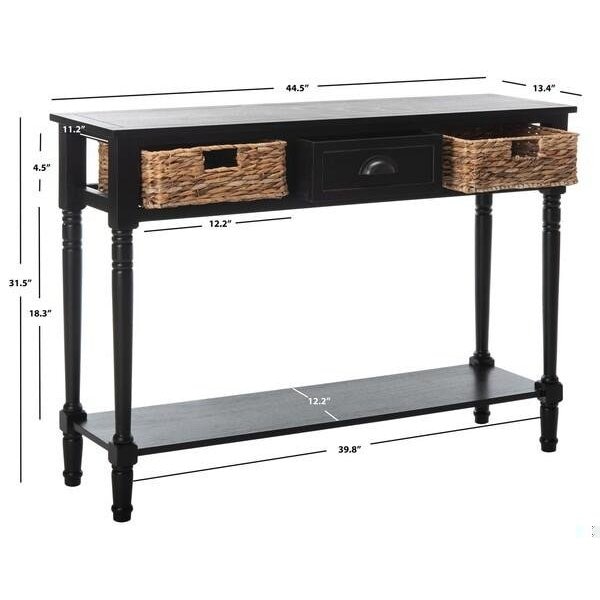 Safavieh Christa Console Table- Distressed Black - 31.5 x 13.4 x 44.5 in. - AMH5737A