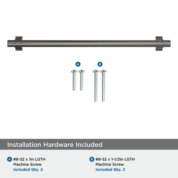 Amerock Davenport 10-1/16 inch 256mm Center-to-Center Gunmetal Cabinet Pull - BP36620GM