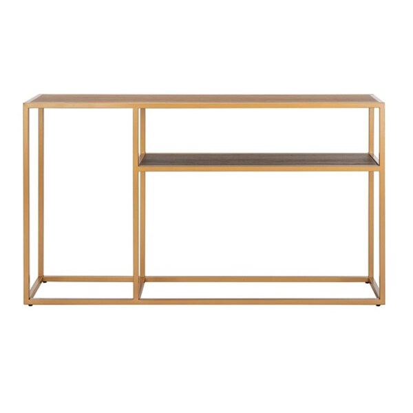 Safavieh 54 x 12 x 30.3 in. Octavia Console Table, Walnut & Gold - CNS6205A