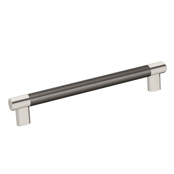 Amerock Esquire 8 in 203 mm Center-to-Center Polished Nickel/Gunmetal Cabinet Pull - BP36562PNGM