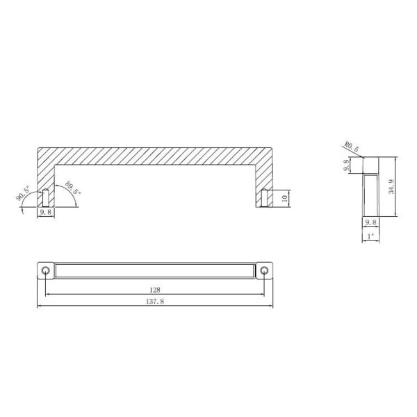 Richelieu Lambton Collection 5 1/16-inch (128 mm) Satin Brass Modern Rectangular Cabinet Pull - BP873128160