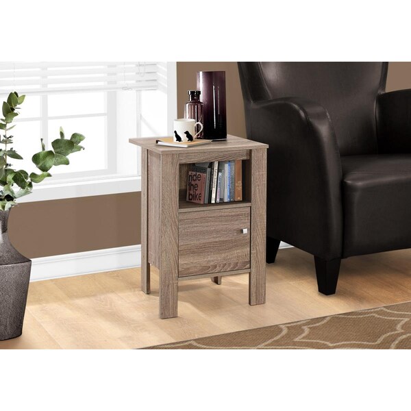 Gfancy Fixtures Dark Taupe Night Stand Accent Table with Storage - GF3703436