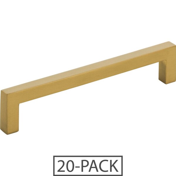 Elements By Hardware Resources of the 128 mm Center-to-Center Satin Bronze Square Stanton Cabinet Bar Pull 20PK - 625-128SBZ-20