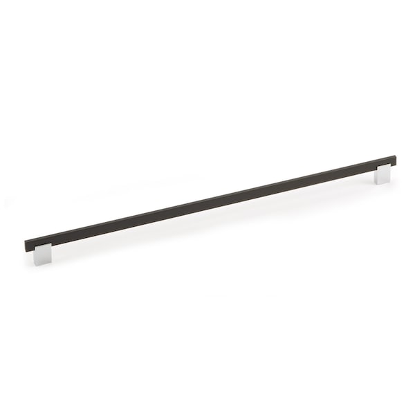 Richelieu 18-7/8 in. (480 mm) Center-to-Center Matte Black, Chrome Contemporary Drawer Pull - BP905480140900