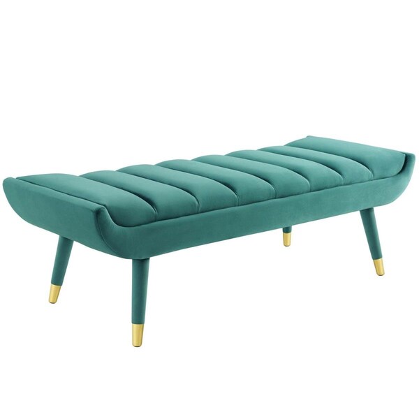 Modway Furniture Modway  Guess Channel Tufted Performance Velvet Accent Bench, Teal - EEI-3484-TEA