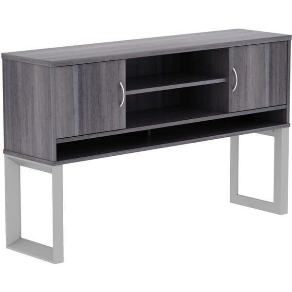 Lorell Relevance Series Freestanding Hutch, 3 Shelves, Charcoal - LLR16219