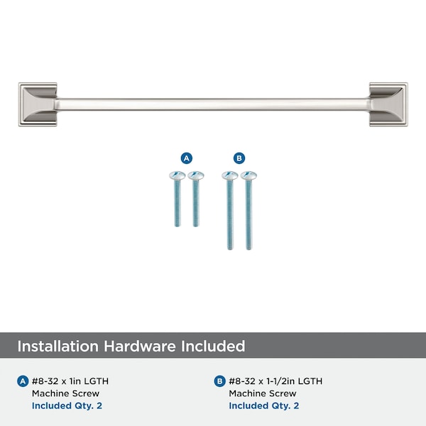 Amerock Exceed 7-9/16 inch 192mm Center-to-Center Satin Nickel Cabinet Pull - BP36922G10