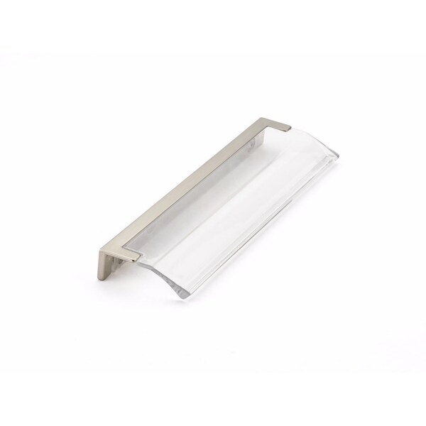 Schaub 5-1/16in Center to Center Positano Arch Clear Cabinet Edge Pull Satin Nickel Finish - 324-15-CL