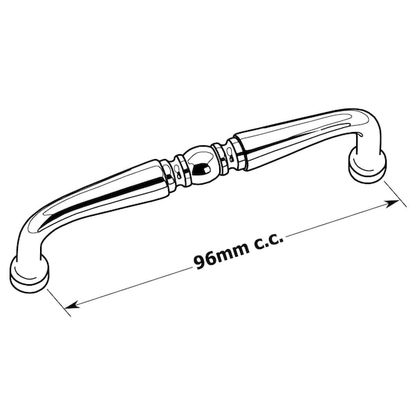 Richelieu 3-3/4 in. (96 mm) Center-to-Center Antique English Traditional Drawer Pull - BP1452AAE