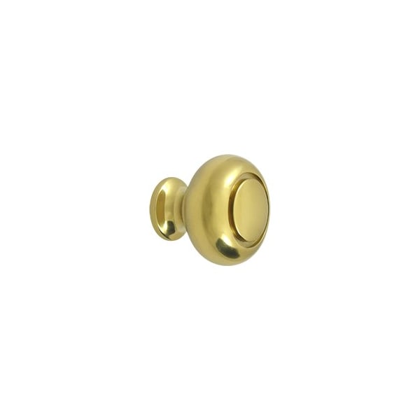 Deltana KR119U3 Round Groove Knob Polished Brass, 10PK - KR119U3-XCP10