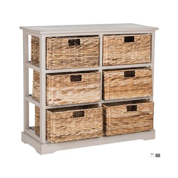 Safavieh Keenan 6 Basket Storage Chest- Vintage Grey - 29.5 x 13.4 x 32.1 in. - AMH5740D