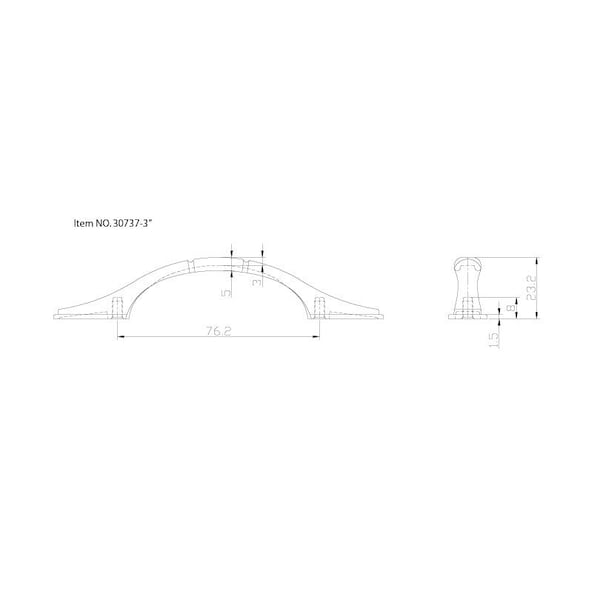 Richelieu 3 in. (76 mm) Center-to-Center Antique English Traditional Drawer Pull - BP30737AE