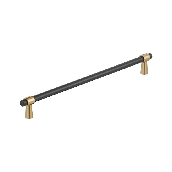 Amerock Mergence 12-5/8 inch 320mm Center-to-Center Matte Black/Champagne Bronze Cabinet Pull - BP36983FBCZ
